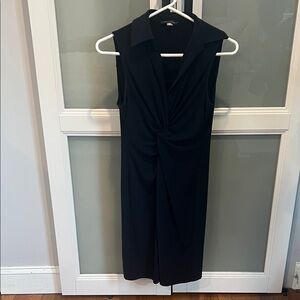 Tommy Hilfiger Black Midi Dress with Twist Detail